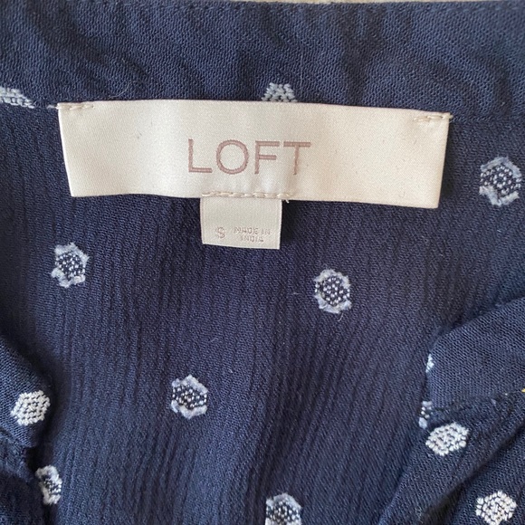 LOFT - navy bell sleeve top - Picture 5 of 7